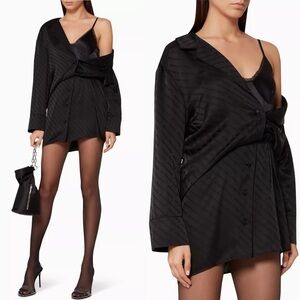 Alexander Wang Black Logo Mini Shirt Dress